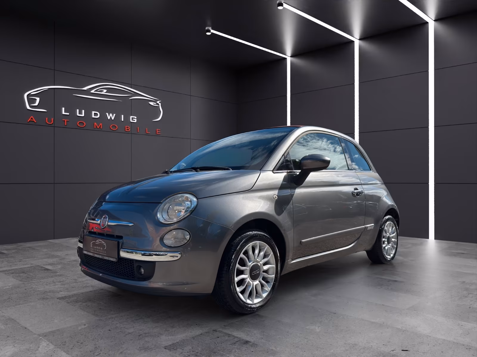 Fiat 500C Cabrio, Teilleder, PDC hinten